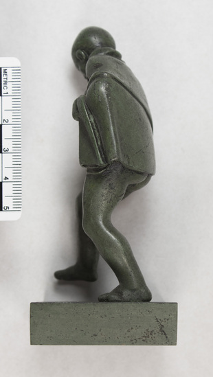 Hearst Museum object titled Figurine (reproduction), accession number 8-5263, described as Bronze Figurine, comedian with cloak