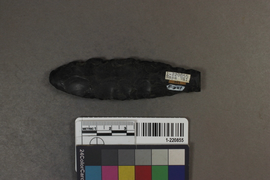 Hearst Museum object titled Knife, accession number 1-220855, described as Obsidian.