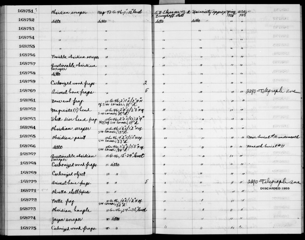 Documentation associated with Hearst Museum object titled Metatarsal frag, l, accession number 1-168770.4, no description available.