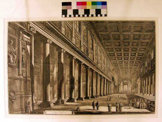 Hearst Museum object titled Engraving, accession number 17-319, described as St. John Lateran Basilica, Rome.