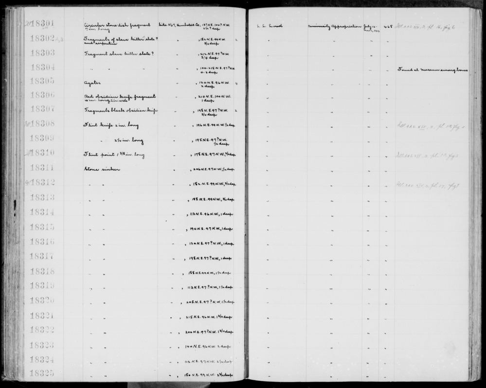 Documentation associated with Hearst Museum object titled Knife, accession number 1-18309, described as Flint.