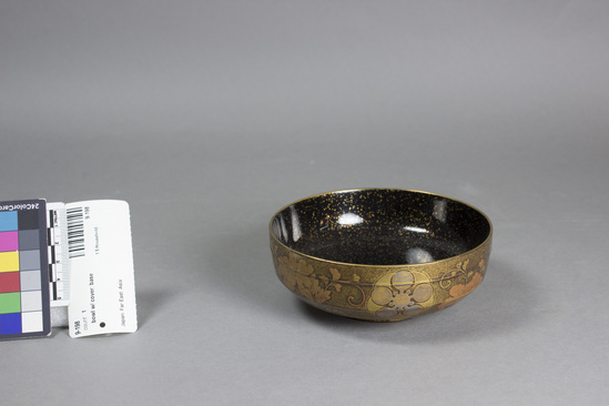 Hearst Museum object titled Bowl, accession number 9-198, described as Bowl, Gold Lacquer