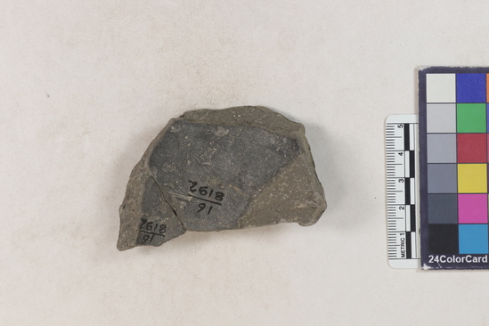 Hearst Museum object 112 of 183 titled Potsherd, accession number 16-8192, described as Potsherd: bodys Section of Manta on beach currently inhabited. Numbers  8111 to 8194 are sherds picked up on beach at low tide.