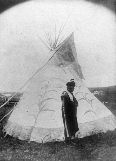 Hearst Museum object titled Photographic print, accession number 13-101, described as Painted tent and maker