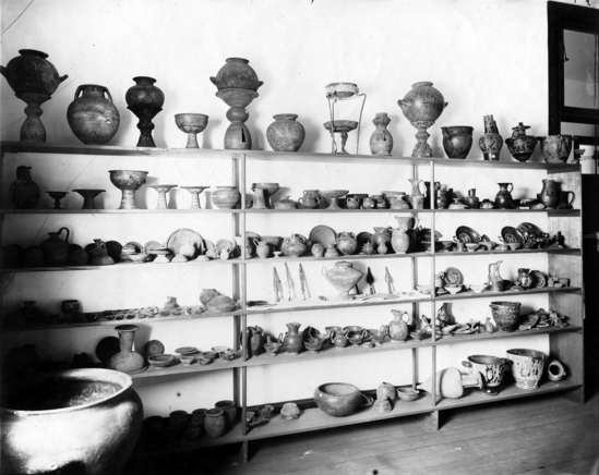 Hearst Museum object titled Photograph, accession number 13-369, described as Group of Graeco-Roman pottery. Part of the Emerson collections in the Museum.