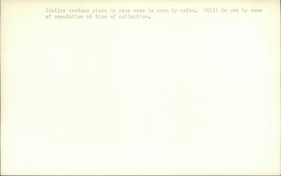 Documentation associated with Hearst Museum object titled Leggings, accession number 7-5135a,b, described as Woman's leggings (tozluci); purple wool with multicolored embroidery and commercial cloth overlay; each is 31 cm long.