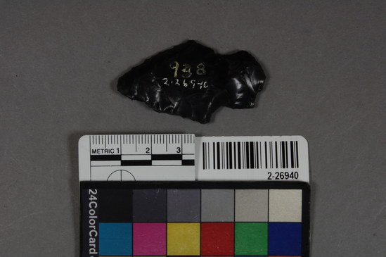 Hearst Museum object titled Obsidian projectile point, accession number 2-26940, described as Obsidian projectile point