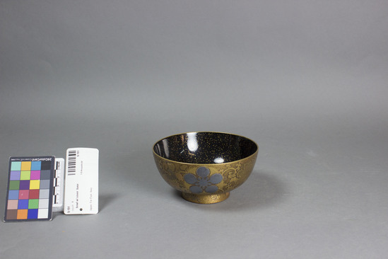 Hearst Museum object 1 of 2 titled Bowl, accession number 9-191, described as Bowl, Gold Lacquer