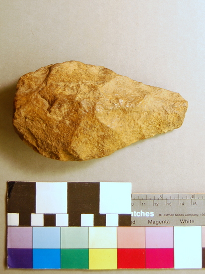 Hearst Museum object 3 of 3 titled Handaxe, accession number 5-1009, described as Hand axe, small, fine