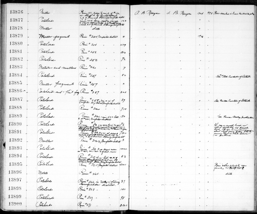 Documentation associated with Hearst Museum object titled Potsherd, accession number 2-13882, described as Potsherds