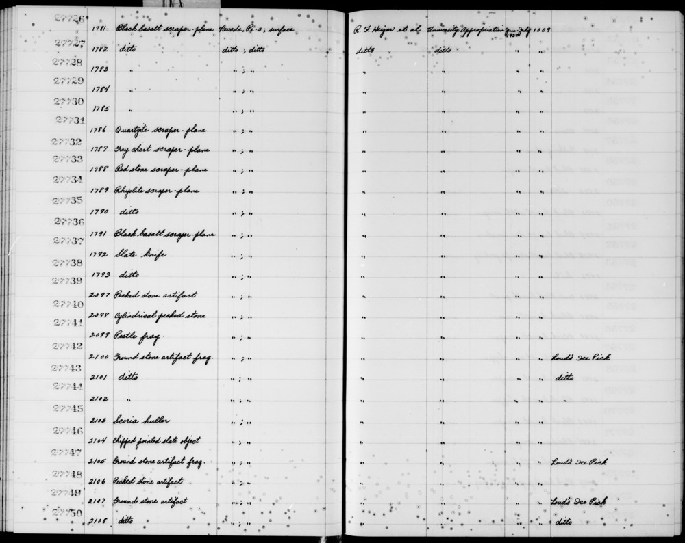 Documentation associated with Hearst Museum object titled Knife, accession number 2-27738, described as Slate knife