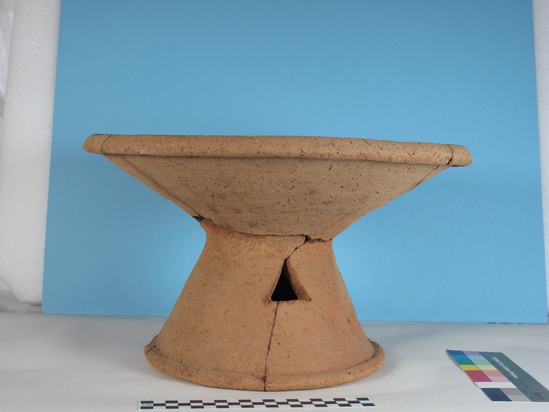 Hearst Museum object titled Broken offering table, accession number 6-5580, described as Pottery: offering table, broken