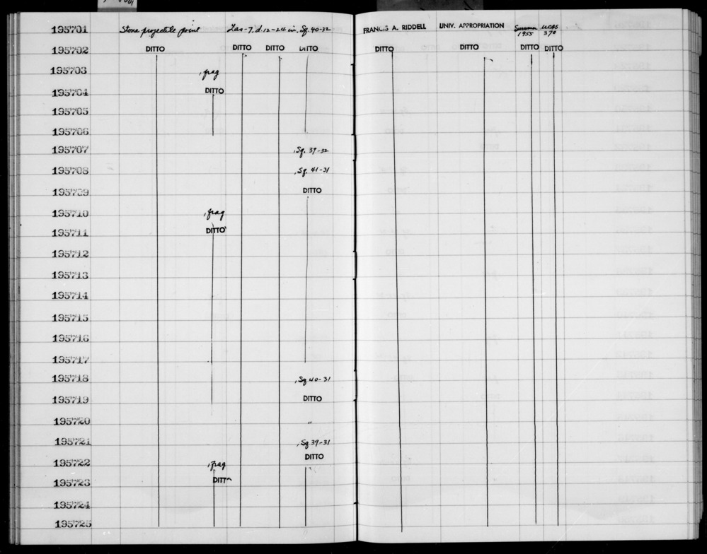 Documentation associated with Hearst Museum object titled Projectile point fragment, accession number 1-195723, described as Stone projectile point, fragment