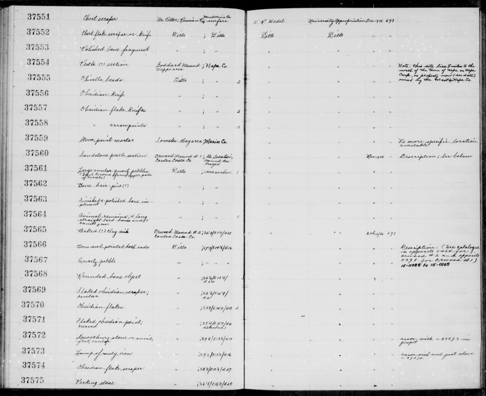 Documentation associated with Hearst Museum object titled Worked bone, accession number 1-37568, described as Rounded.