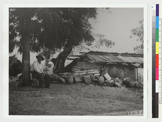 Hearst Museum object titled Black-and-white negative, accession number 15-1292, described as Indian and house