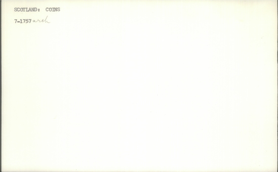 Documentation associated with Hearst Museum object titled Coin: silver, accession number 7-1757, described as “Long-cross sterling” coin, apparently Alexander III, 13th century.