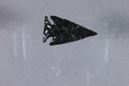 Hearst Museum object 2 of 4 titled Projectile point, accession number 1-19508, described as Obsidian arrow point