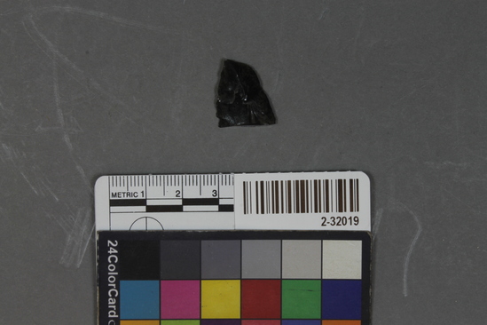 Hearst Museum object titled Point ? fragment, accession number 2-32019, described as Obsidian.