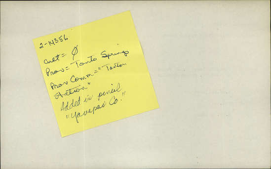 Documentation associated with Hearst Museum object titled Projectile point, accession number 2-14356, described as Small, black arrow point.