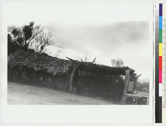 Hearst Museum object titled Black-and-white negative, accession number 15-7764, described as Ceremonial house