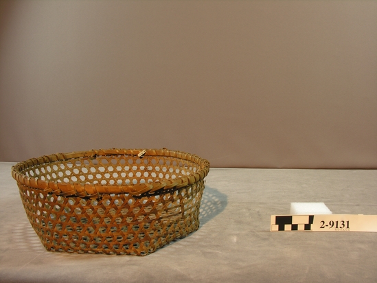 Hearst Museum object titled Basket, accession number 2-9131, described as Openwork, with hexagonal bottom.