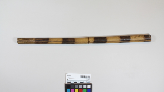 Hearst Museum object titled Clapper stick, accession number 1-13987a, no description available.