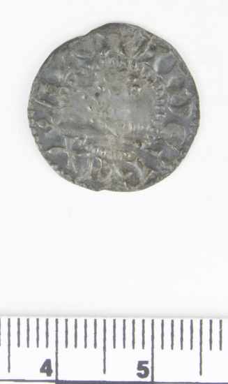 Hearst Museum object titled Coin: silver, accession number 7-1757, described as “Long-cross sterling” coin, apparently Alexander III, 13th century.