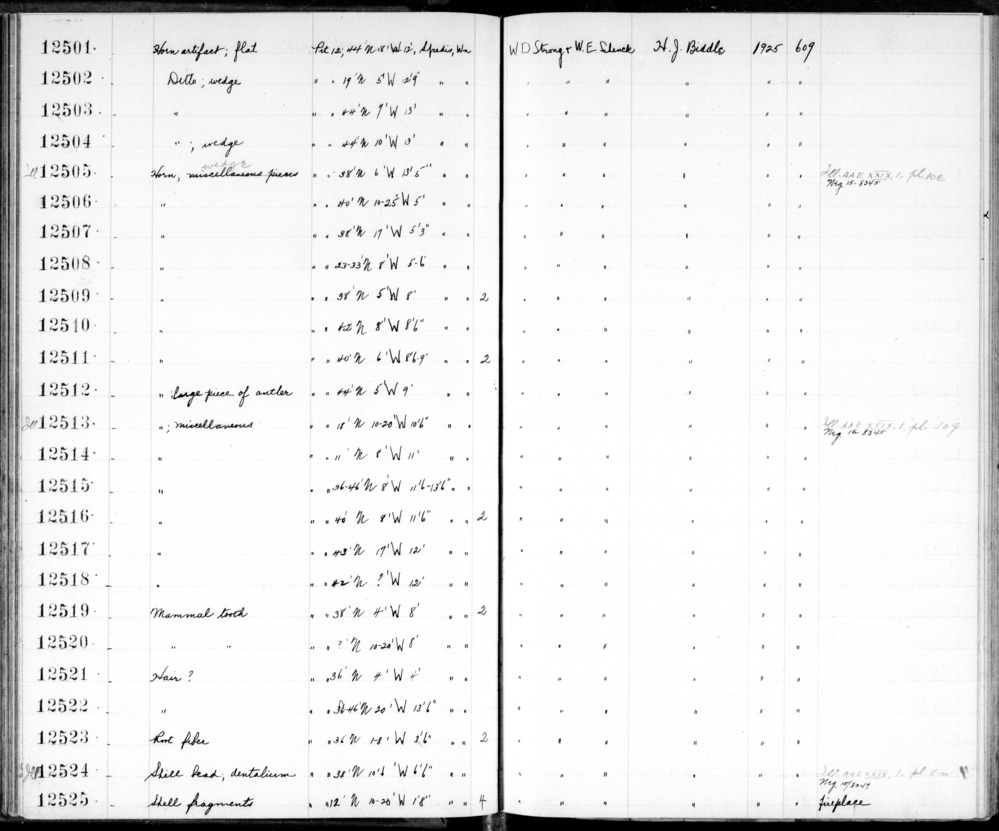 Documentation associated with Hearst Museum object titled Wedge, accession number 2-12504, described as Horn artifact.